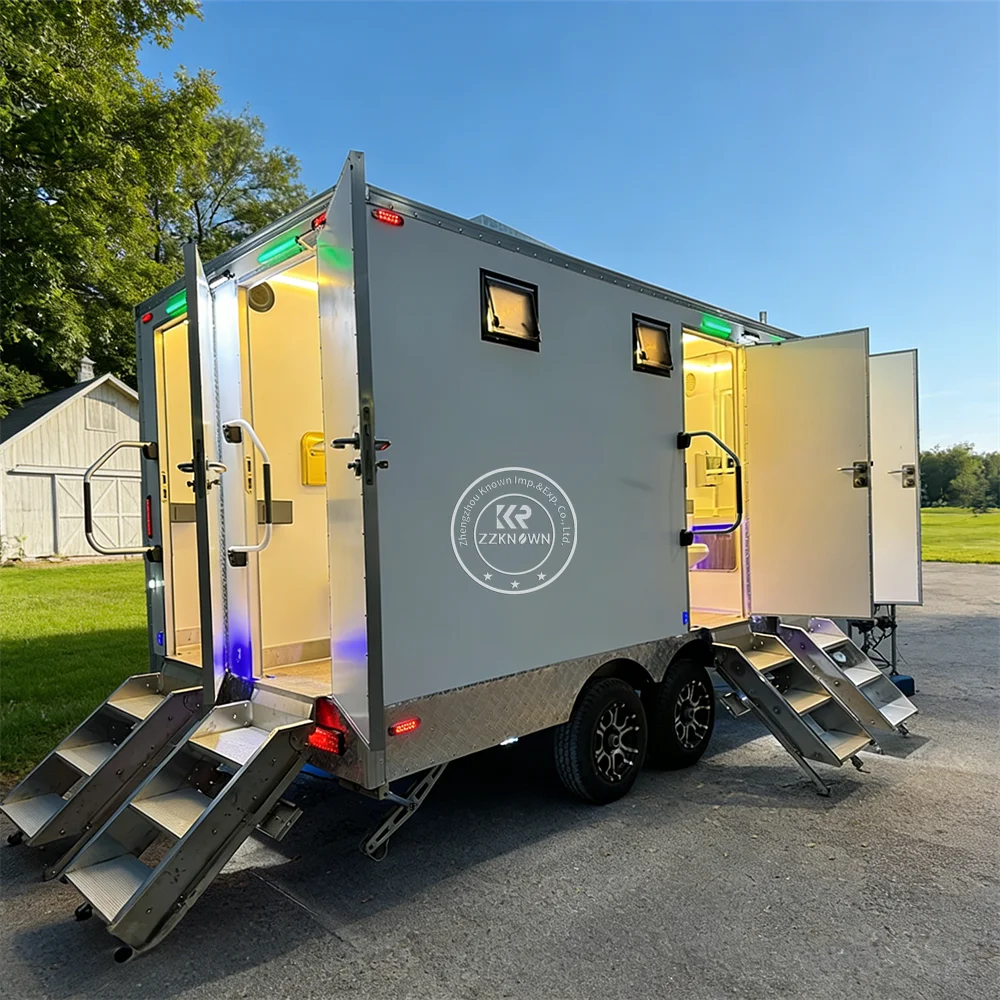 Modern Portable Prefab Toilet Cabin Newly Designed Outdoor Application Sandwich Panel Material Mobile Toilet Trailer