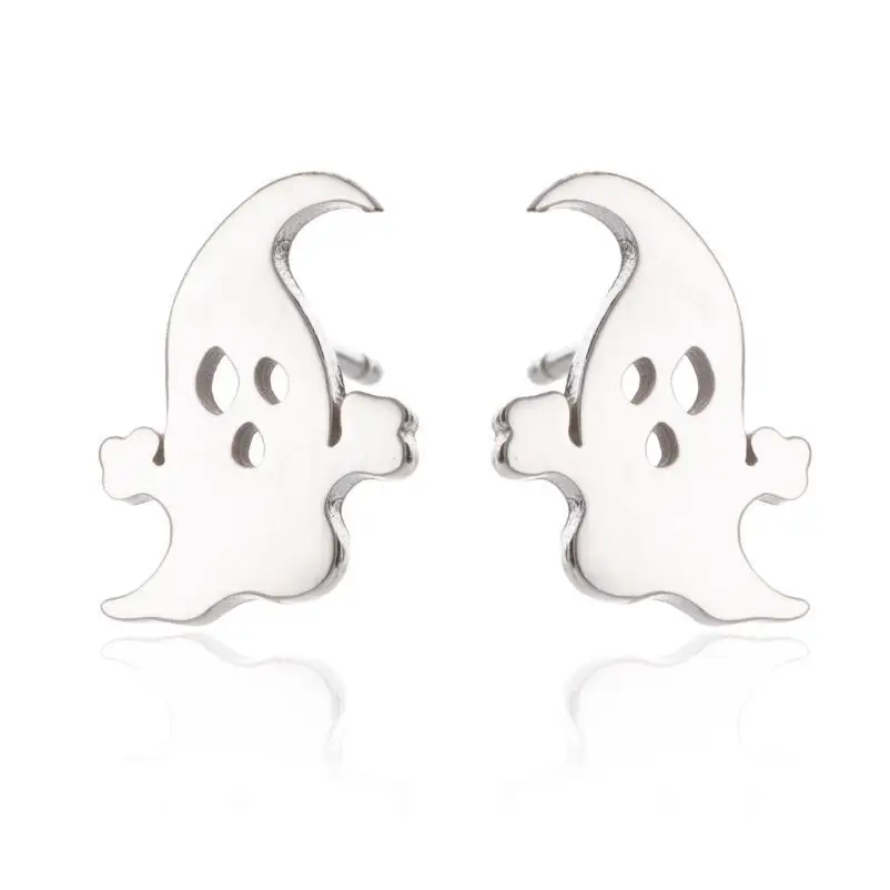 DIY accessories 2025 New Halloween Stainless Steel Horror Earrings Europe, America, Amazon Personality Skull Pumpkin Ghost Earri