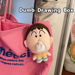 Nuevo crayón Shin-chan bolso colgante creativo caja de papel de moda llavero de muñeca accesorios lindos de dibujos animados juguete de peluche regalos para niños y niñas