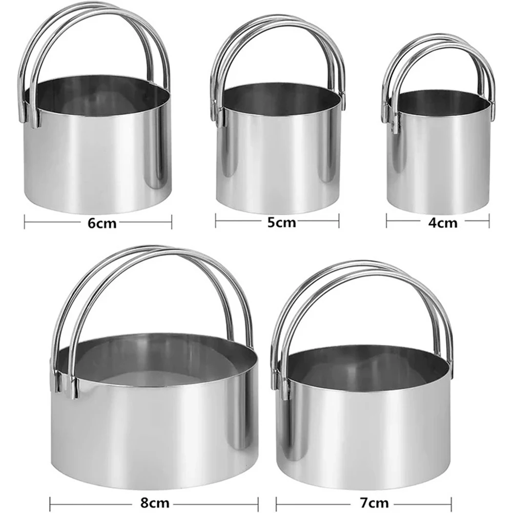 Stainless Steel Cookie Cutters Set 5 Sizes for Precise Baking Tasks Including Cookies Scones Pastries and Dough Art Projects