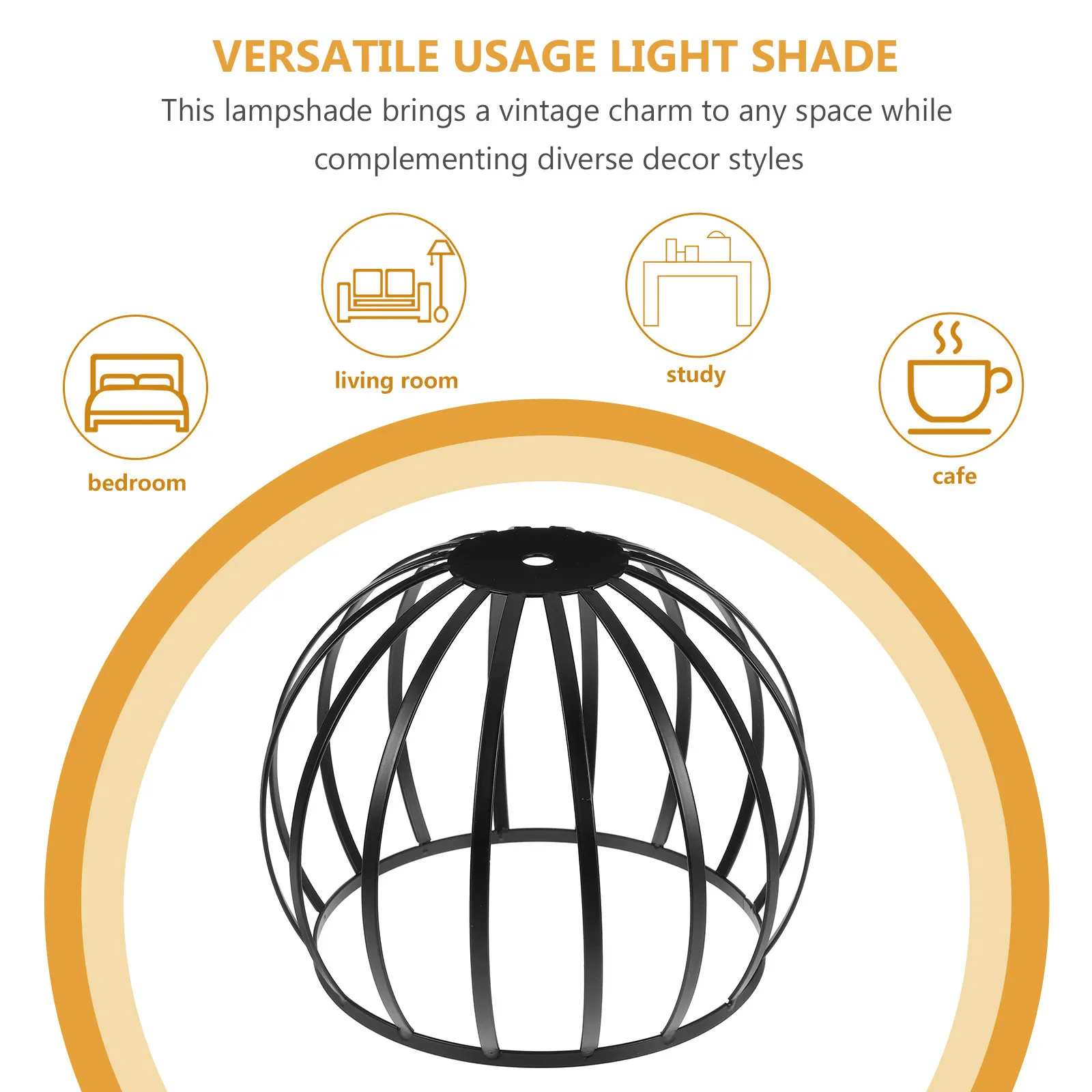 Industrial Vintage Iron Lampshade Pumpkin Shape Wire Mesh Shade E27 Ceiling Light Cover for Dining Room Bedroom Living Room