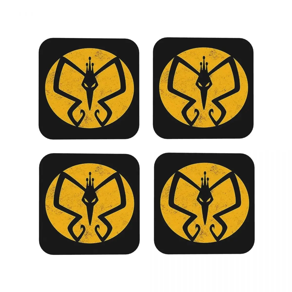 The Monarch Logo The Venture Bros Coasters Kitchen Placemats Non-slip Insulation Cup Coffee Mats For Tableware Pads Set of 4