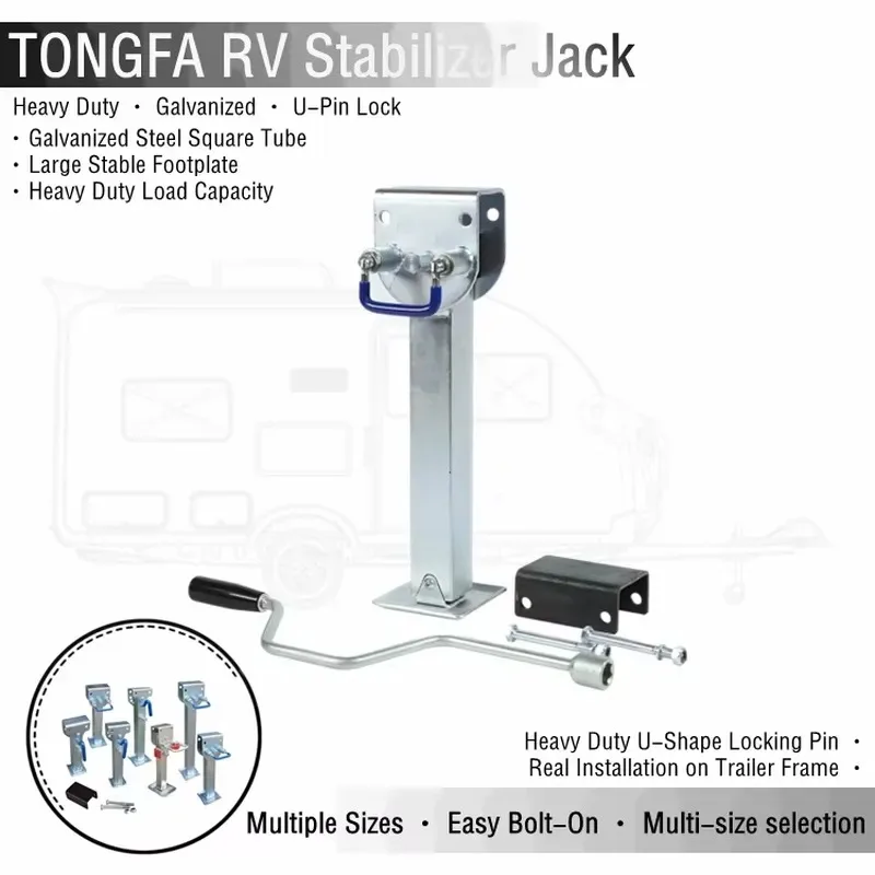 *2026*  HOT TONGFA Travel Trailer Jack Galvanized Steel, a Frame Support with Foot OEM for Camper