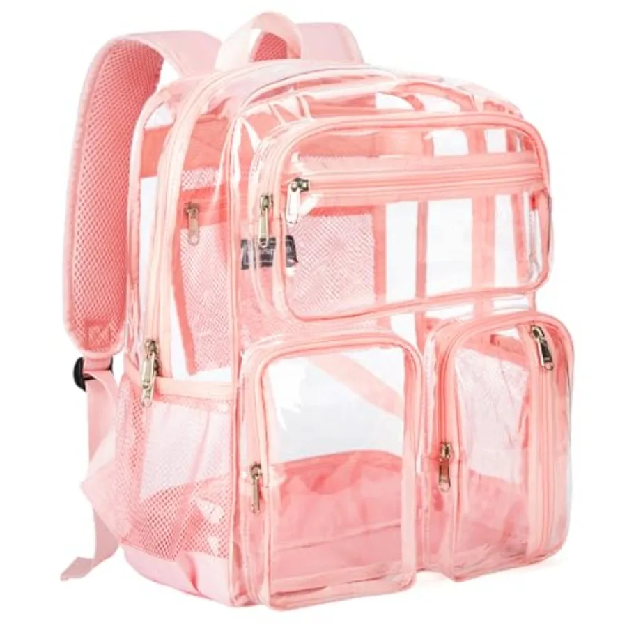 

Clear Backpack Heavy Duty - Multi-pockets Clear Bookbag Transparent See Through Backpacks for College Work Festival