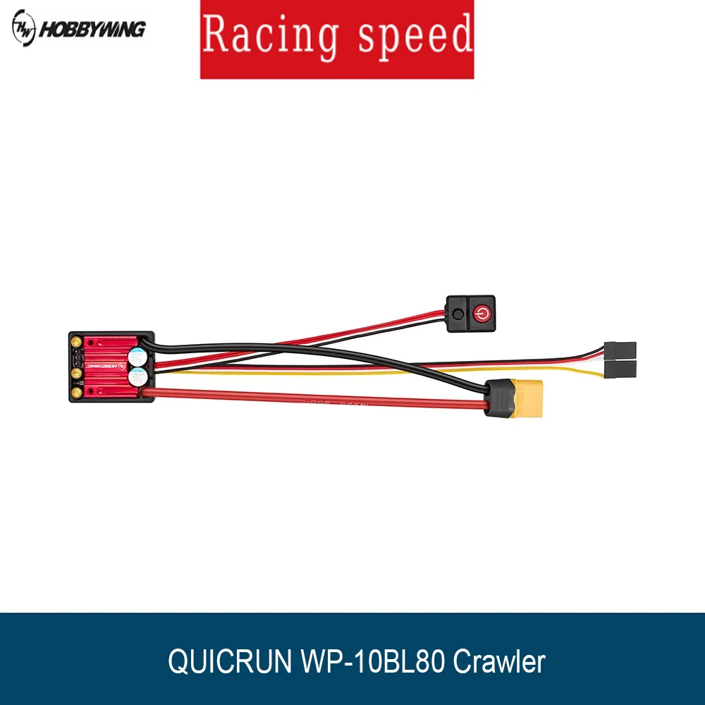 HobbyWing QuicRun WP 10BL80 Waterproof ESC for 1/10 RC Car 2-4S LiPo 80A Compatible with QuicRun Outer 3530 SL Motor RC