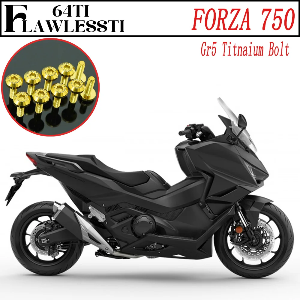 FLAWLESSTI Gr5 boulon en titane pare-brise miroir extrémité de la barre couvercle avant garde-boue étrier disque de frein interrupteur boulon pour Honda Forza 750