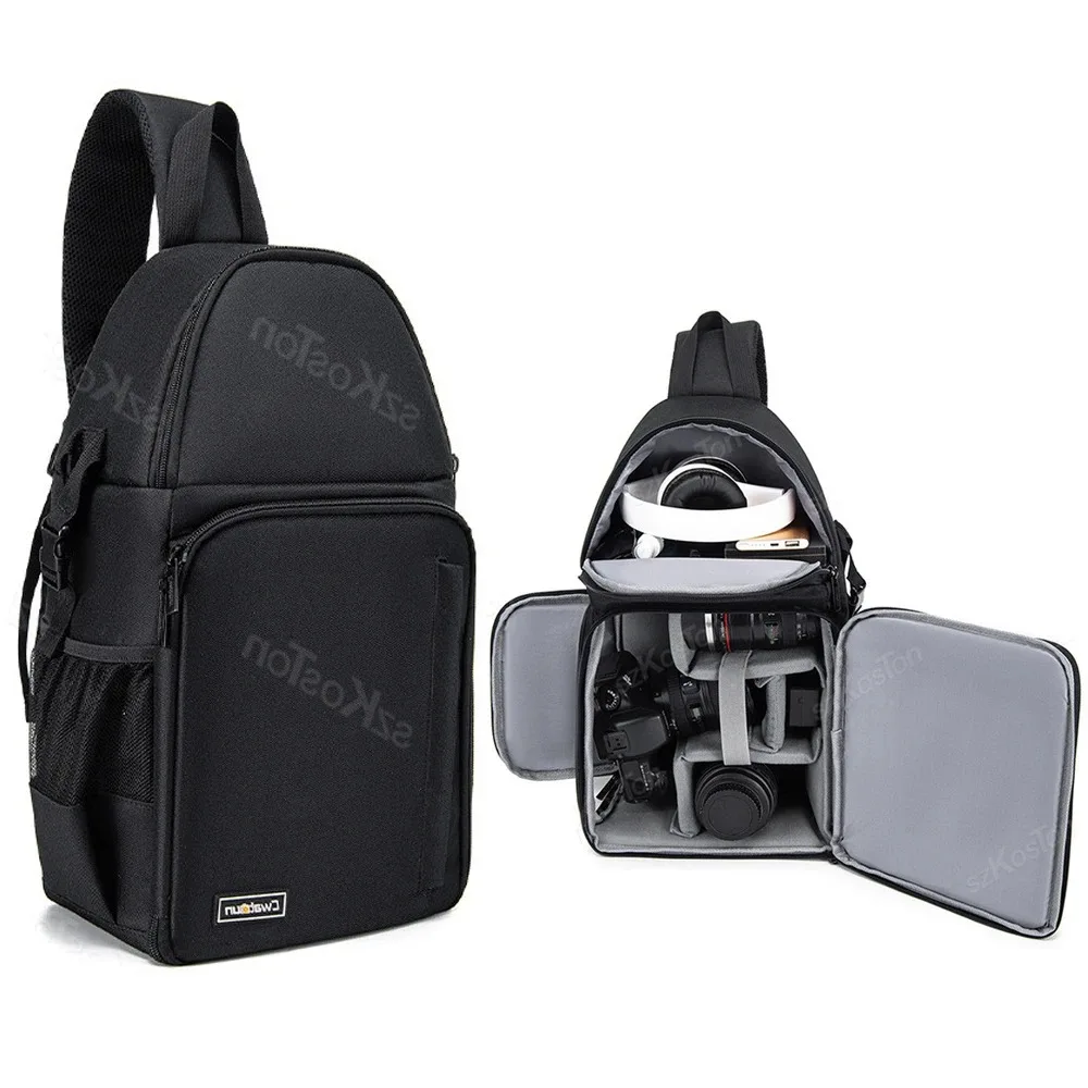 

Camera Sling Bag for DSLR/SLR/Mirrorless Camera Case Shockproof Camera Bag Messenger Bag with Removable Dividers