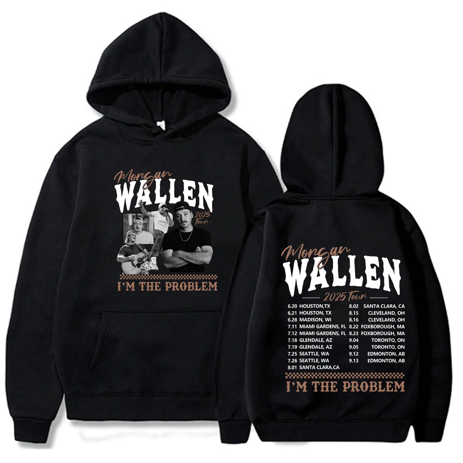 2026Morgan Warren country music hoodie Morgan I'm a Problem Tour New hoodie Men Harajuku top Fashion hoodie