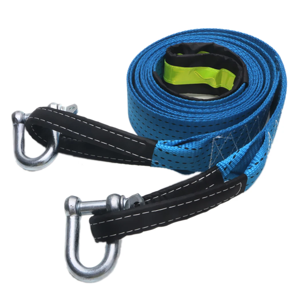 Car Tow Rope Straps with Hooks 8 Tons 5 Meters Emergency Towing Rope Cable Cord Heavy Duty Securing Accessories