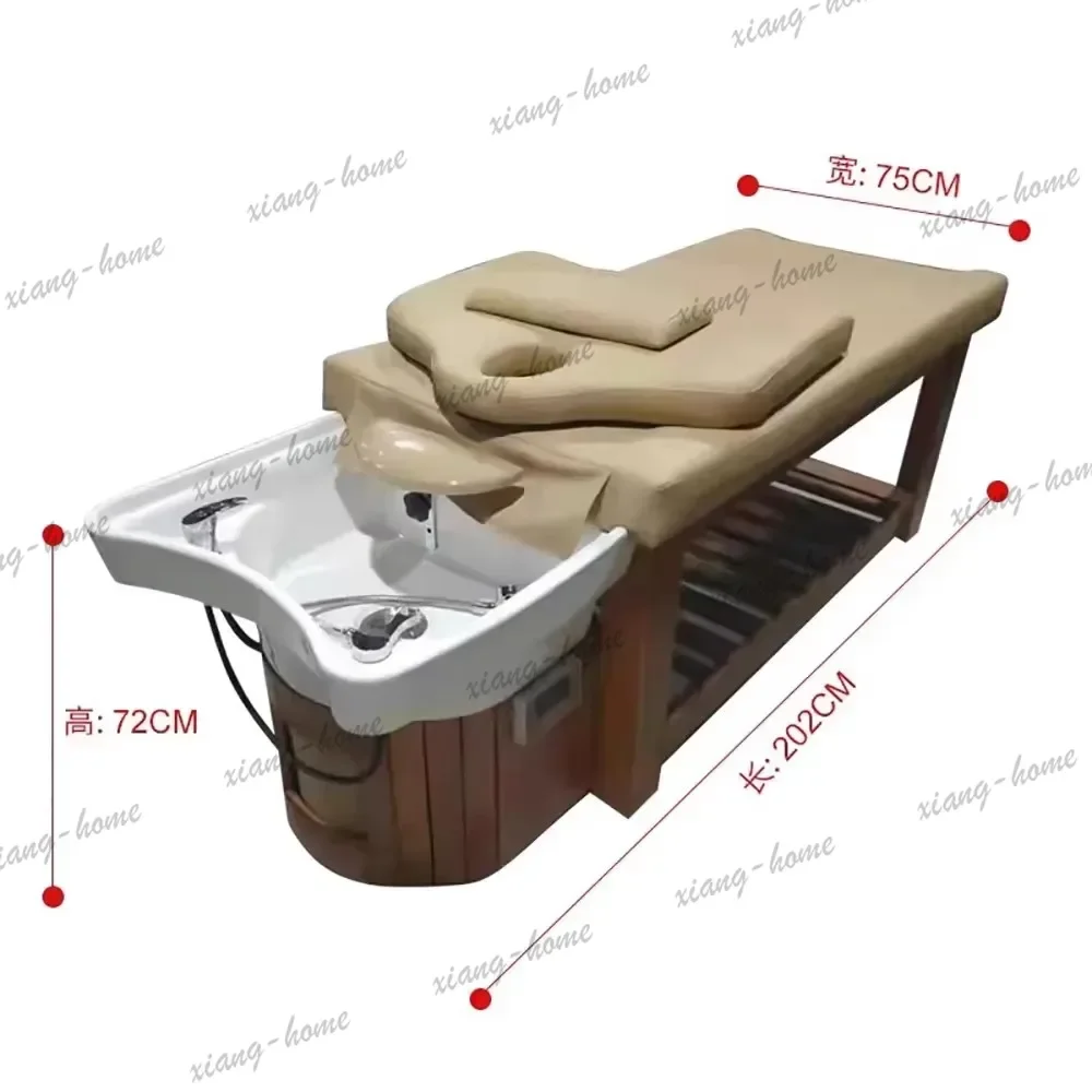 LJY Italian Simple Shampoo Bed Luxury Glamour Ergonomic Lounge Hair Shampoo Bed Portable Trendy Cadeira De Barbearia Furniture