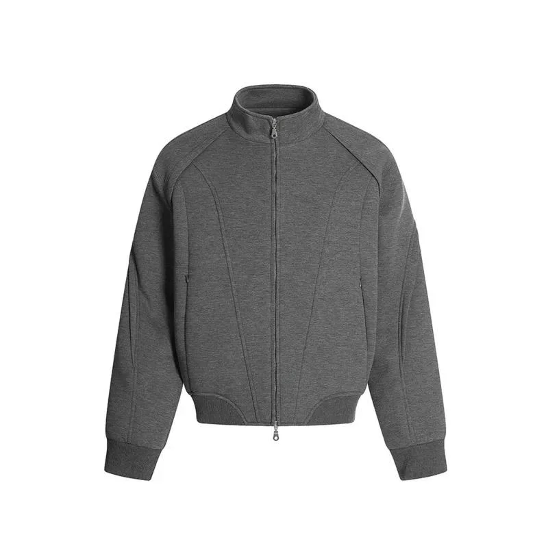 Korean Style Men's Sweatshirts Solid Color Stand Collar Deconstruction Clothing Zipper Loose All-match Male Coats CCD4