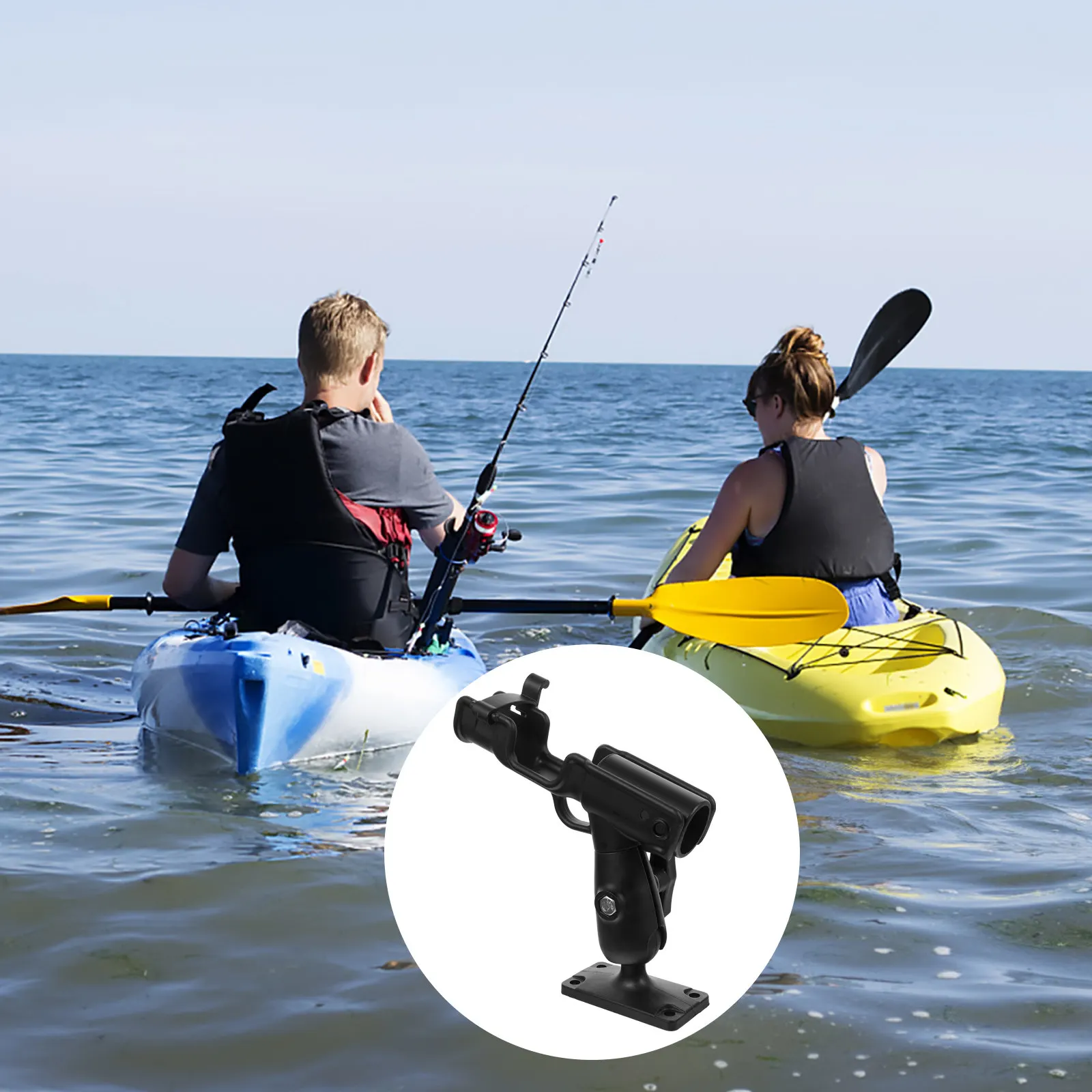 

Sturdy Fishing Rod Holder for Kayak 360 Degree Adjustable Rotatable Design Portable Disassemblable Fishing Rod Bracket for Boat