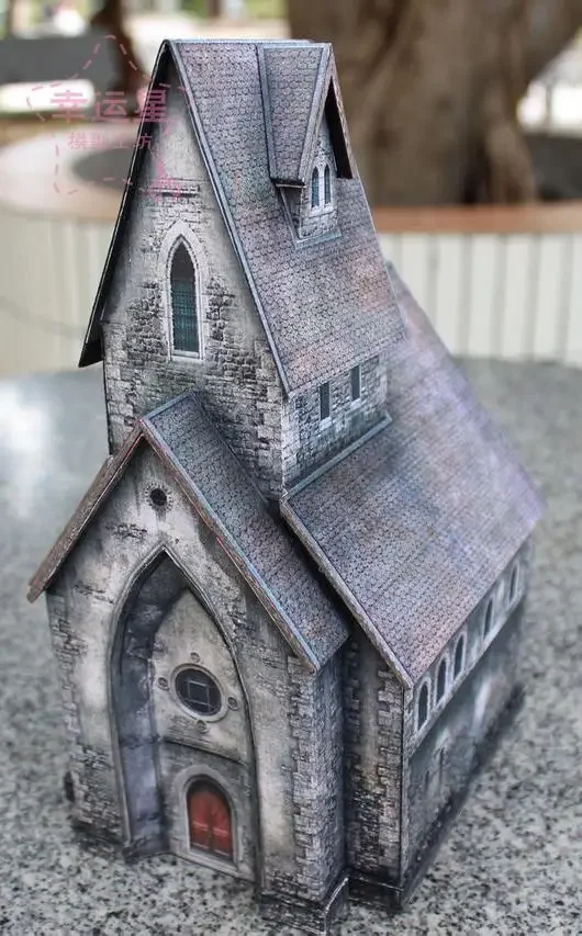 1/87 Medieval Architecture Cathedral Castle Building Original Paper Model DIY Handmade Toys