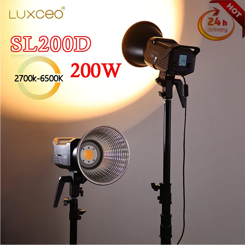 

LUXCEO SL200D 200W Bi-Color 2700k-6500K LED Video Light With App Control DC/AC Power Supply for Photography Video Interview