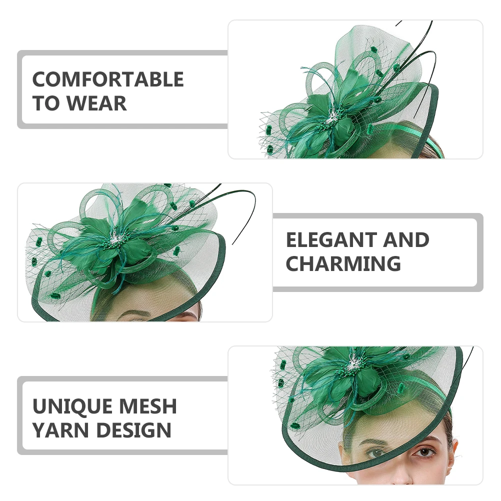 

Mesh Head Flower Hat Women Fascinator Vintage Net Veil Hair Accessories Tea Party Prom Headband Flapper