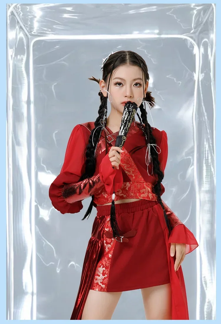 Neues 2026 Chinesisches Jazz-Tanzkostüm, Kinder-Modell-Laufsteg-Show, Mädchen-Klassisches Tanz-Performance-Kostümset – Detail 8