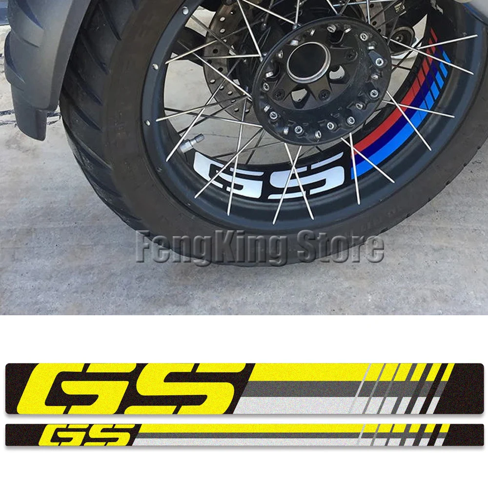 

New motorcycle steel rim tire type reflective waterproof tire sticker decorative decal For BMW R1200GS LC R1250GS HP