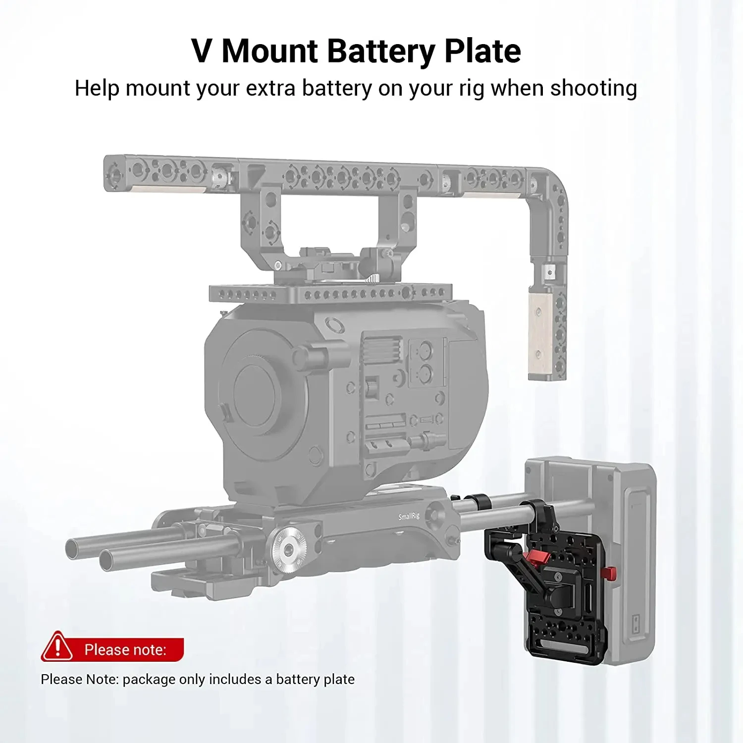 SmallRig V MOUNT Battery Plate With 15MM Rod Clamp standard V Lock Battery Plate Adapter with Adjustable Arm for Power Supply