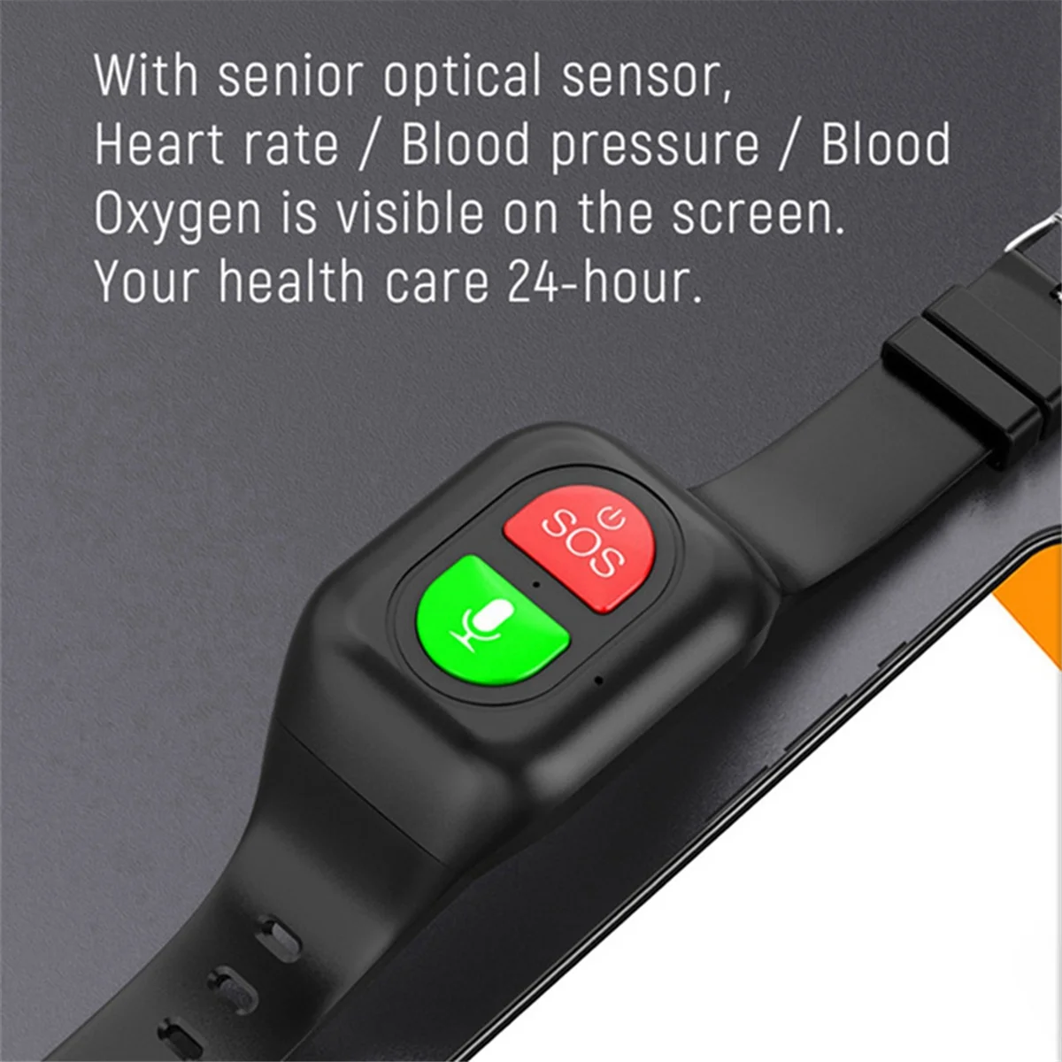 ABQR Elderly Smart Watch 4G SOS Anti-Wandering Tracker Sports Bracelet Heart Rate Blood Monitor Emergency Alarm GPS Tracking