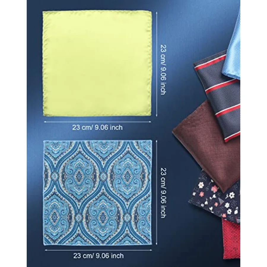 72 pezzi di fazzoletti da taschino da uomo con colori assortiti Set di fazzoletti di seta 9,06 x 9,06 pollici Accessori moda eleganti per matrimoni