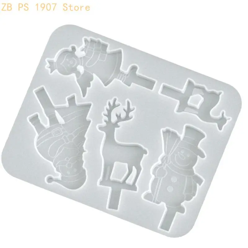 قوالب تماثيل من درجة الغذاء، نسيج من السيليكون على شكل عيد الميلاد لصياغة الزينة ومستلزمات حفلات العطلات 55KA