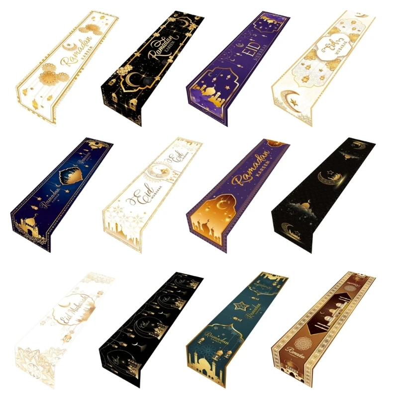 Eid Mubaraks Table Runner Tablecloth Kareem Islamic Muslims Party Supplies 2024 Dropshipping