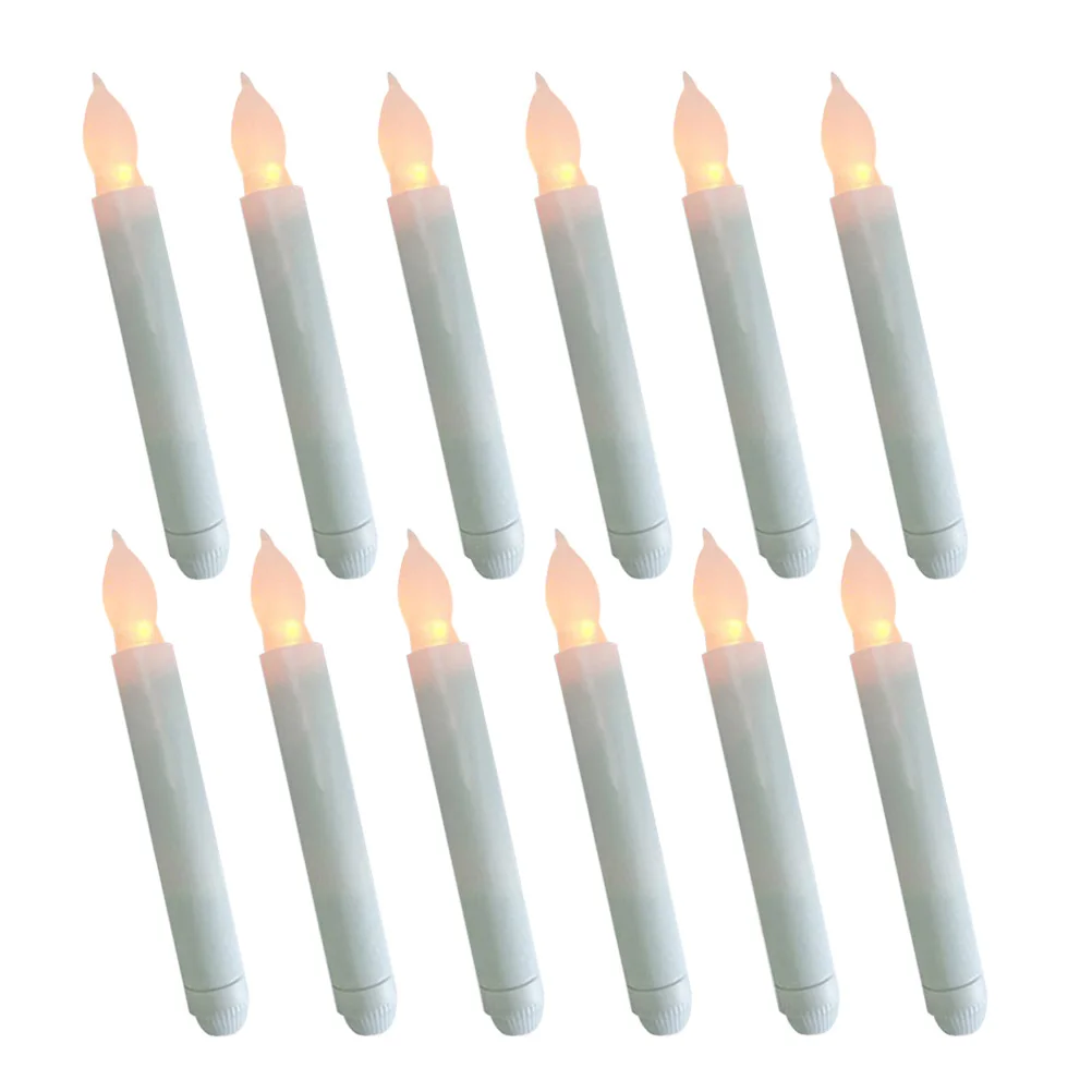12Pcs Flameless LED Candles Slim Flickering Light Safe Smokeless Decorative Lights for Home Wedding