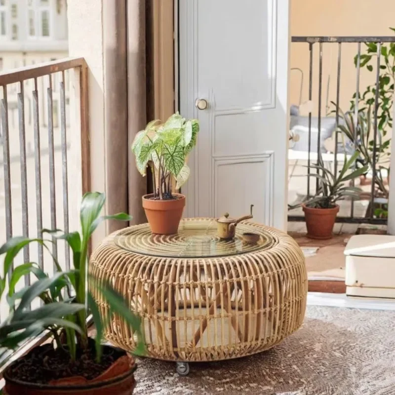 Modern Nordic small corner coffee table, simple living room with