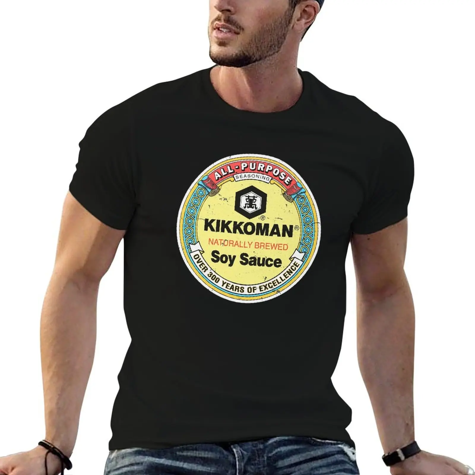Kikkoman Soy Sauce T-Shirt, Baumwoll-T-Shirt für Herren, T-Shirts für Herren, T-Shirts für Männer, weiches Baumwoll-T-Shirt