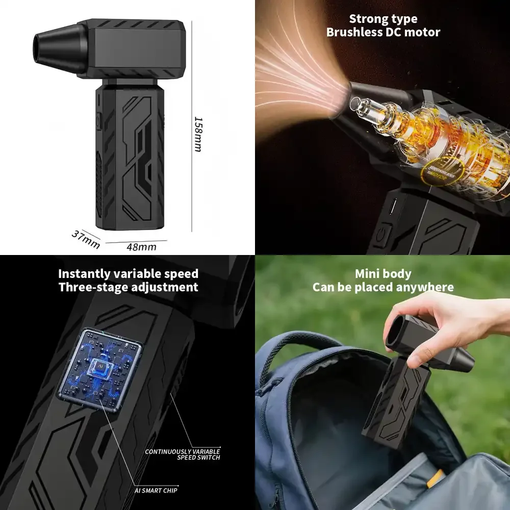 

Handheld Turbo Air Blower Vacuum Cleaner for Car Garden Snow Leaves Dust 130000rpm Mini Jet Fan Portable Cordless Air