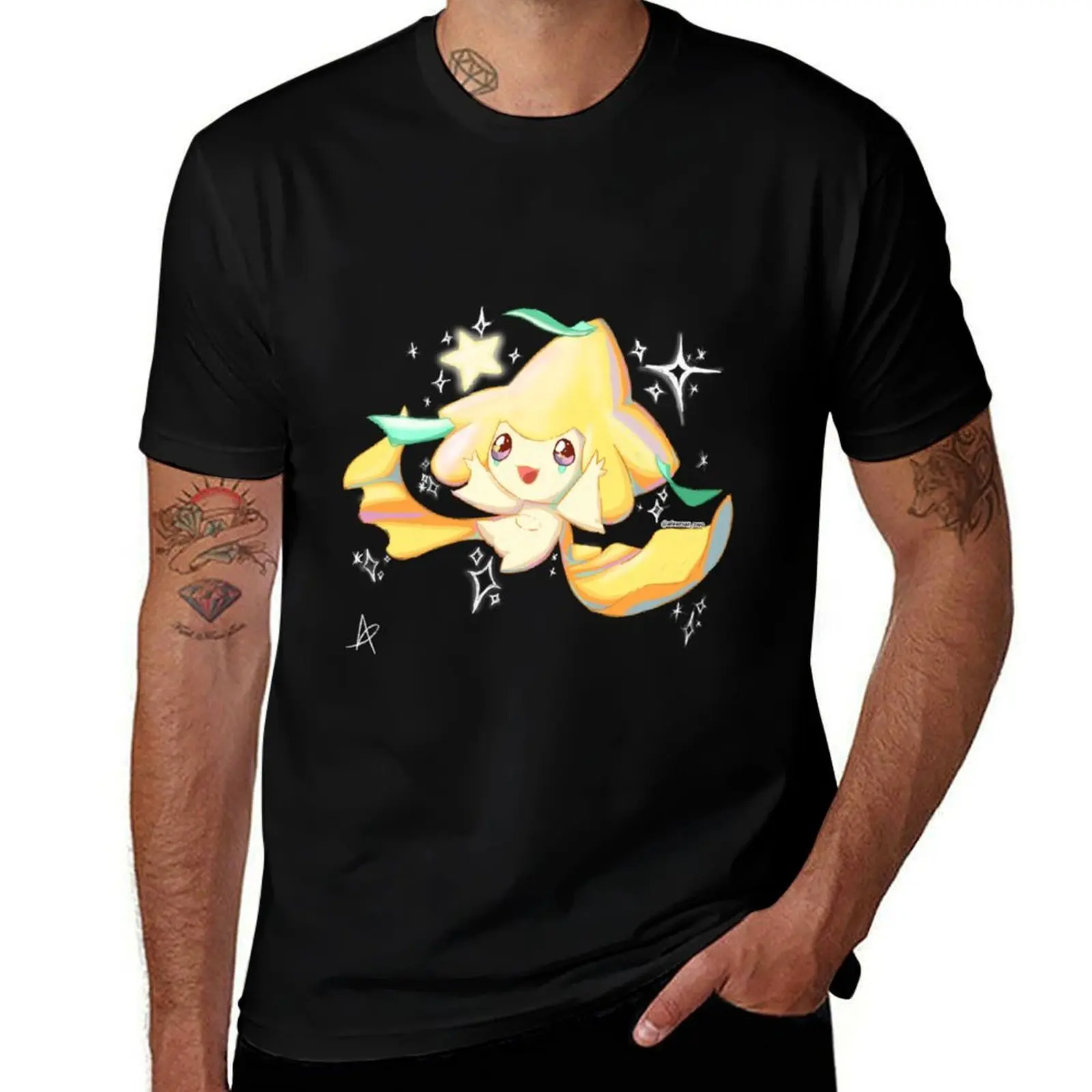 

Jirachi FanArt V2 T-Shirt Street Style Casual Tee Shirt