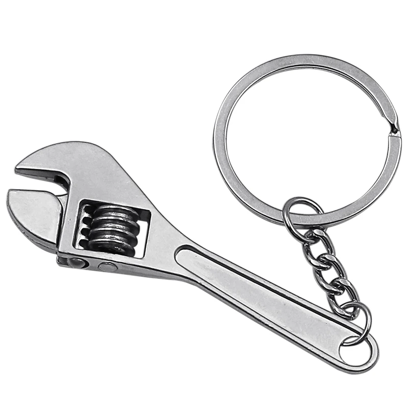 Mini Metal Adjustable Tool Wrench Spanner Key Chain Ring Keyring Gift