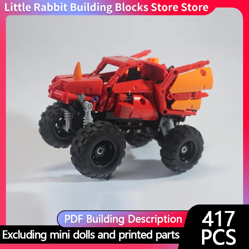 Popular Game Model MOC Building Bricks Truck With Giant Tires Modular Technology Children Holiday Gifts Assemble Toys Suit