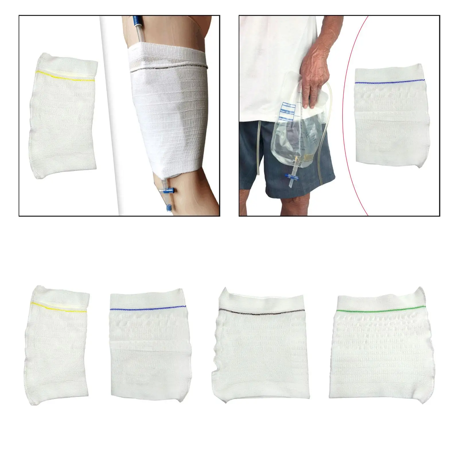 Catheter Sleeve Urine Leg Bag Cover Elastic Leg Strap for Drainage Bag Fixation Suitable for Various Bag Types
