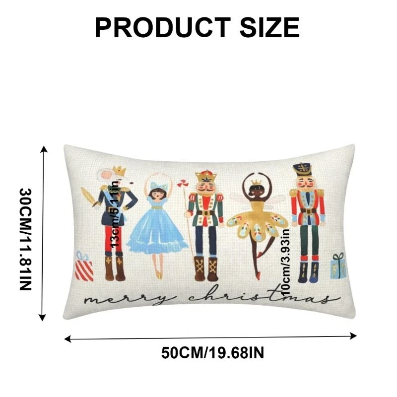 652F Weihnachtsfeier-Kissenbezüge mit Weihnachtsmotiven, dekorative Kissen-Accessoires für den Winterurlaub