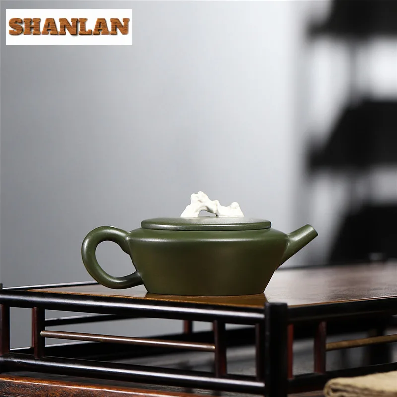 100ml Luxury Yixing Purple Clay Teapots Handmade Taihu Lake Stone Pot Raw Ore Emerald Green Mud Kettle Chinese Zisha Teaset Gift