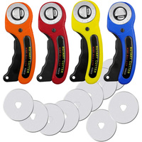 Leather 45mm Rotary Cutter With 5/10Pcs Extra Blades Set Safety Lock For Fabric Crafting Sewing Quilting Scrapbooking & Arts