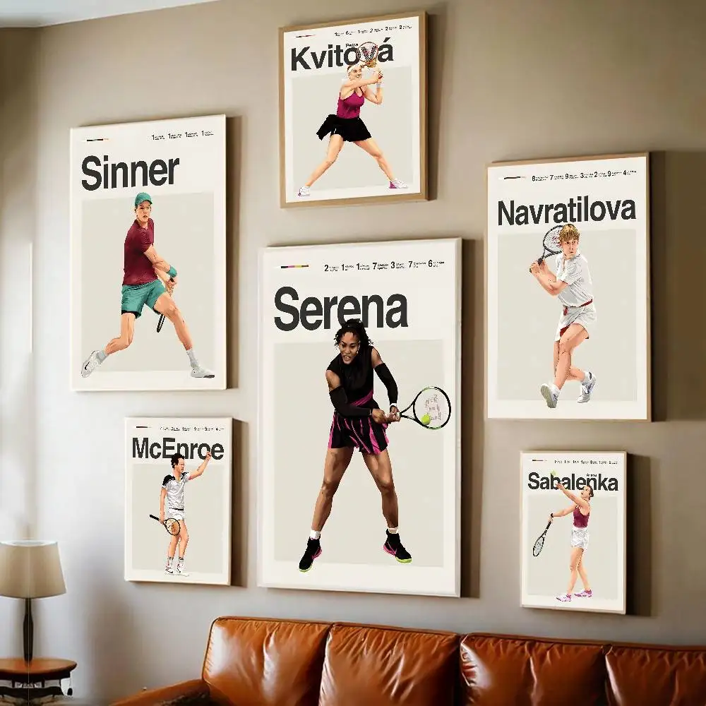 لاعبين التنس ملصقات الفيلم الكلاسيكي خمر غرفة بار مقهى ديكور ملصقات جدار اللوحة #2