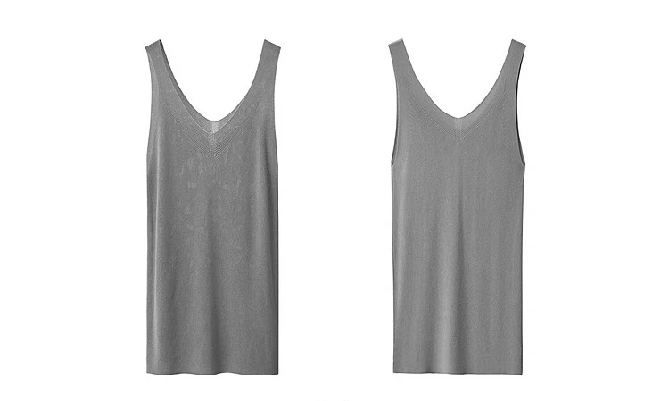 Amii Damen Tanktop 2026 Sommer Neu Einfarbig Schmal Geschnitten Ärmelloses Oberteil Lässiges Layering V-Ausschnitt Camisole für Frauen 12642062 – Detail 35