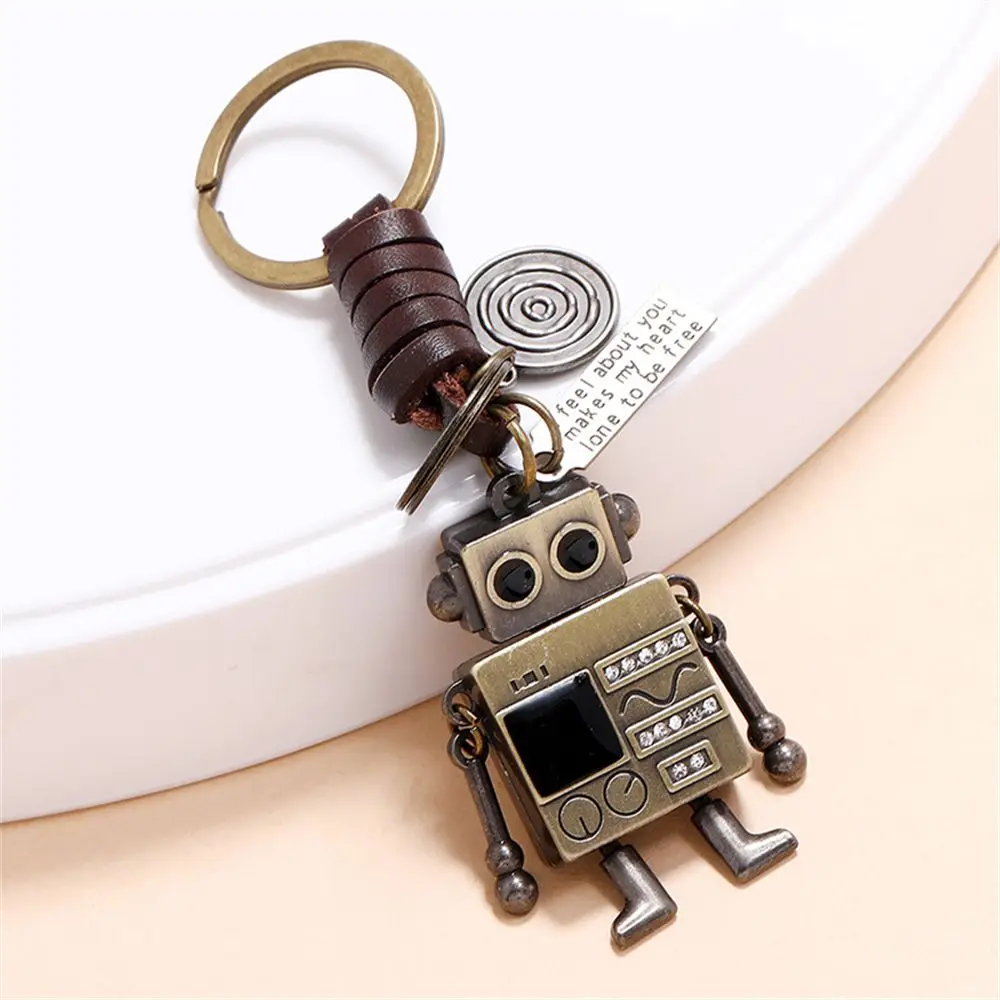 Backpack Decoration Pendant Prop Bag accessories Car Key Accessories Robot Keychain Key Rings Movable Bronze Robot Bag Pendant