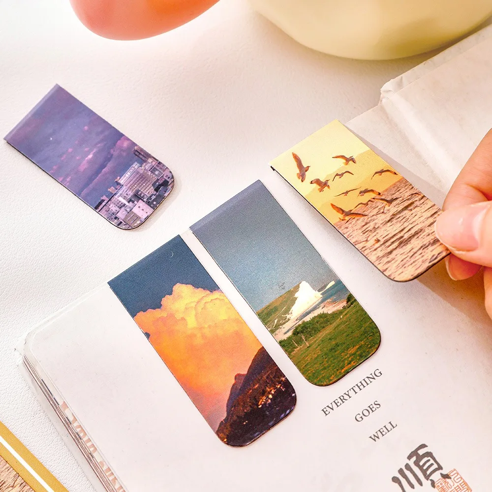 2 قطعة المرجعية المغناطيسية مشهد جميل مجلد الصفحة الفنية للكتب القراء طالب القرطاسية مكتب اللوازم المدرسية