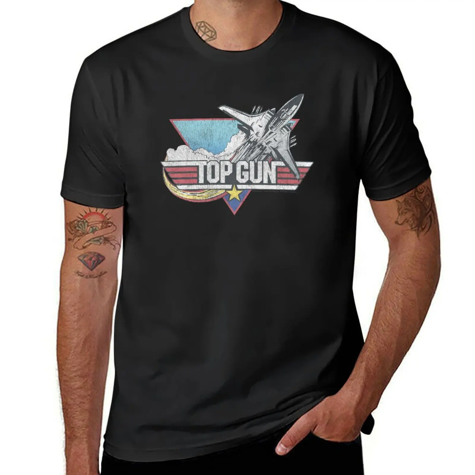 Top Gun Retro Inverted Jet Logo T-Shirt boys whites tees plain black t shirts men