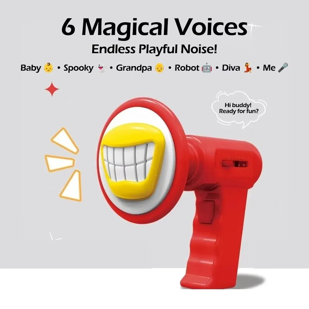 Con 6 efectos de sonido, juguete que cambia de voz para niños, Mini altavoz de voz para juegos de rol de boca grande, regalo, amplificador de mano para niños