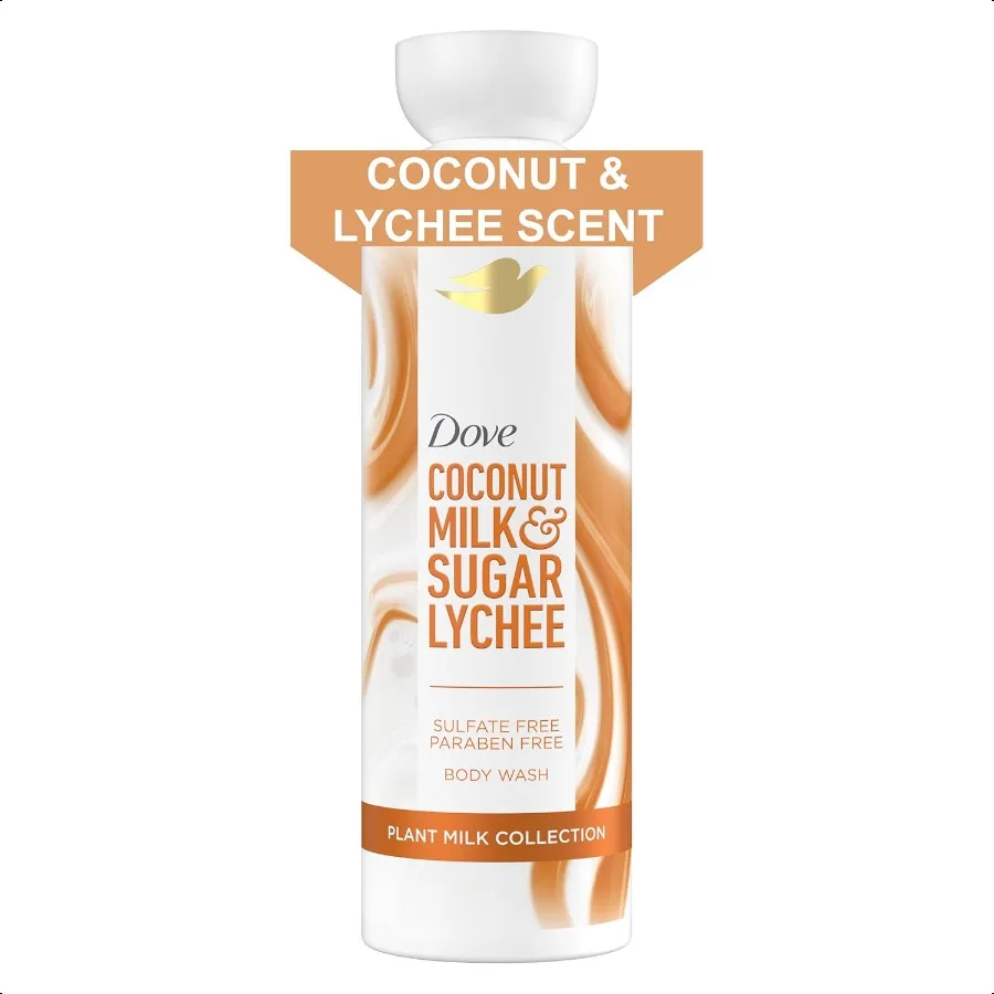 

Dove Plant Milk Cleansing Body Wash Coconut Lychee for Moisturized Skin Gentle Cleanser No Sulfate Cleansers or Parabens 98 Bio