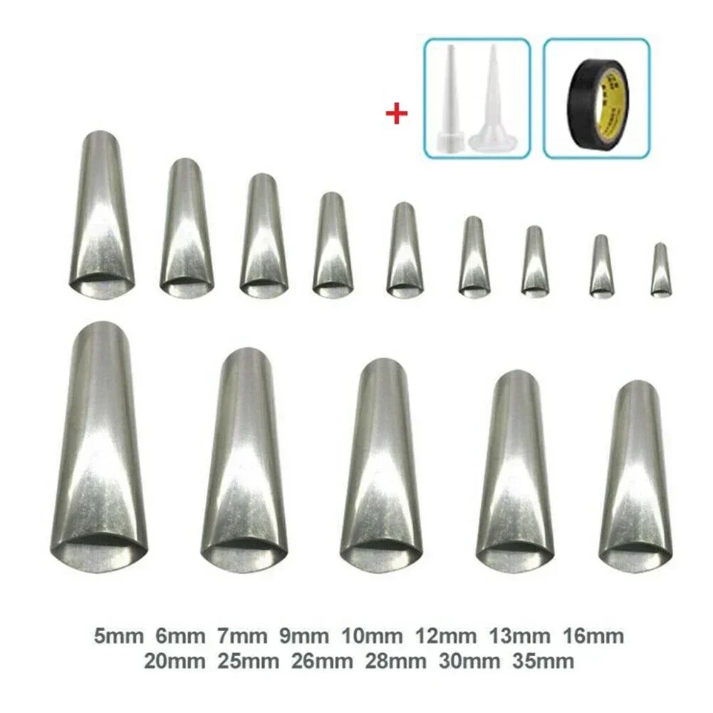 14 pçs 5-35mm calafetagem finalizador de aço inoxidável bocal de calafetagem removedor de cola espátulas enchimento calafetagem bocal aplicador ferramenta