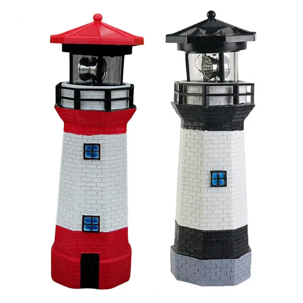 

Solar Rotating Lighthouse Garden Light with Auto-On/Off Weather-Resistant & Easy Setup Romantic Night Lamp Resin Plastic Outdoor
