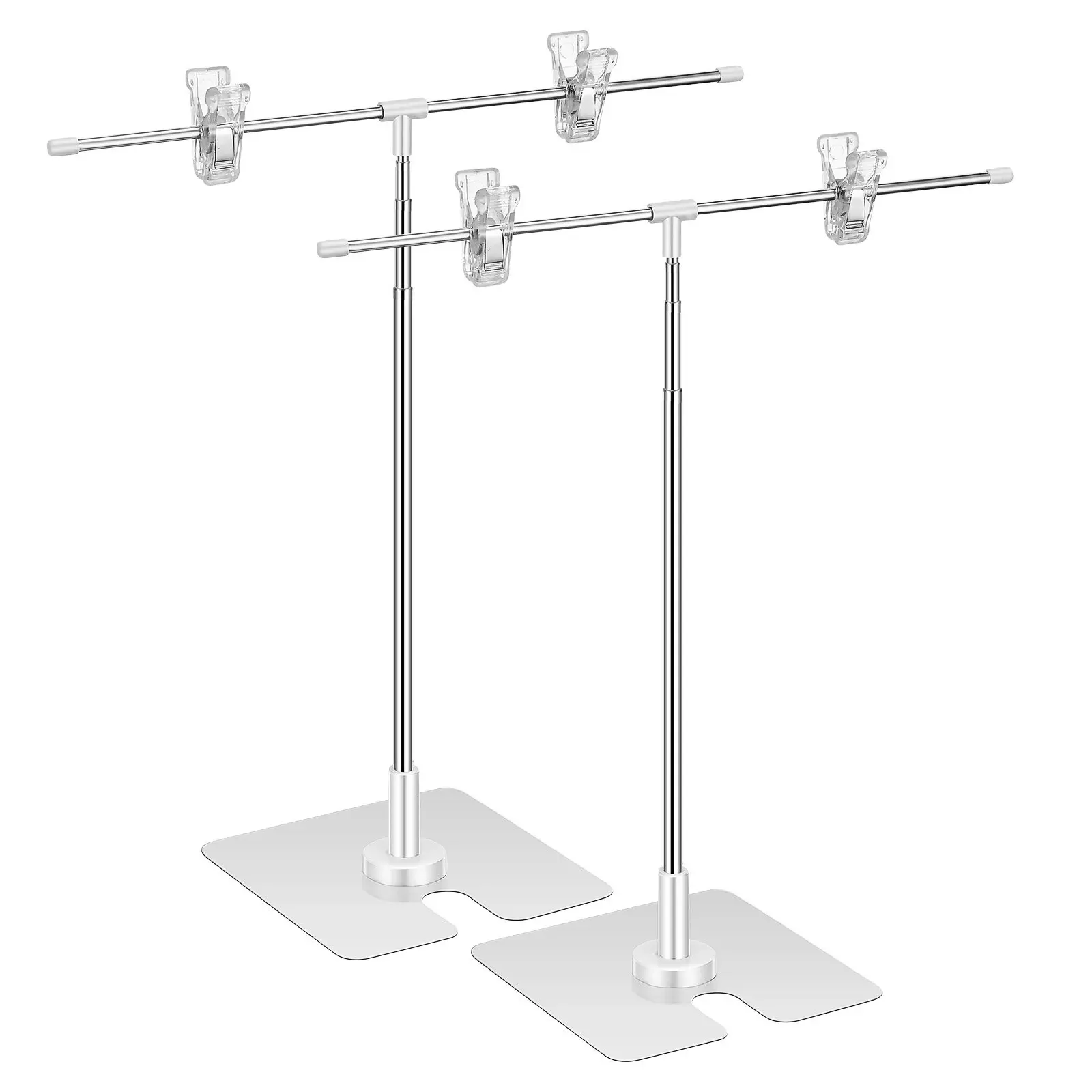 2Pcs Display Stand Set Adjustable Banner Holder Poster Sign Holder for Trade Show Exhibition Retail Advertising Display Rack