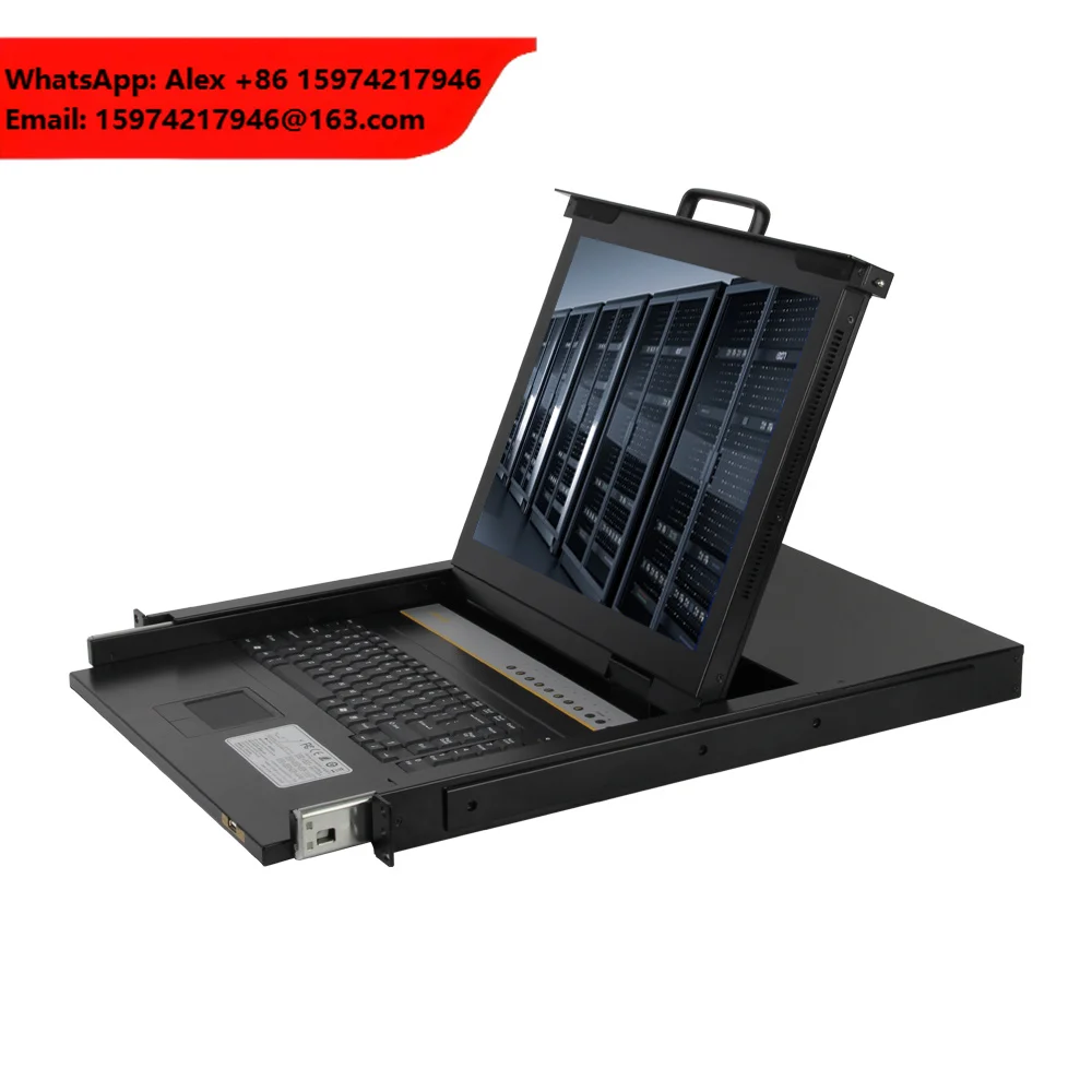 8-Port KVM Switch 1U Rack Mount IP VGA 4K 1080P Console Drawer Compatible 15.6 17 17.3 18.5 19 Inch Computers Stock Included