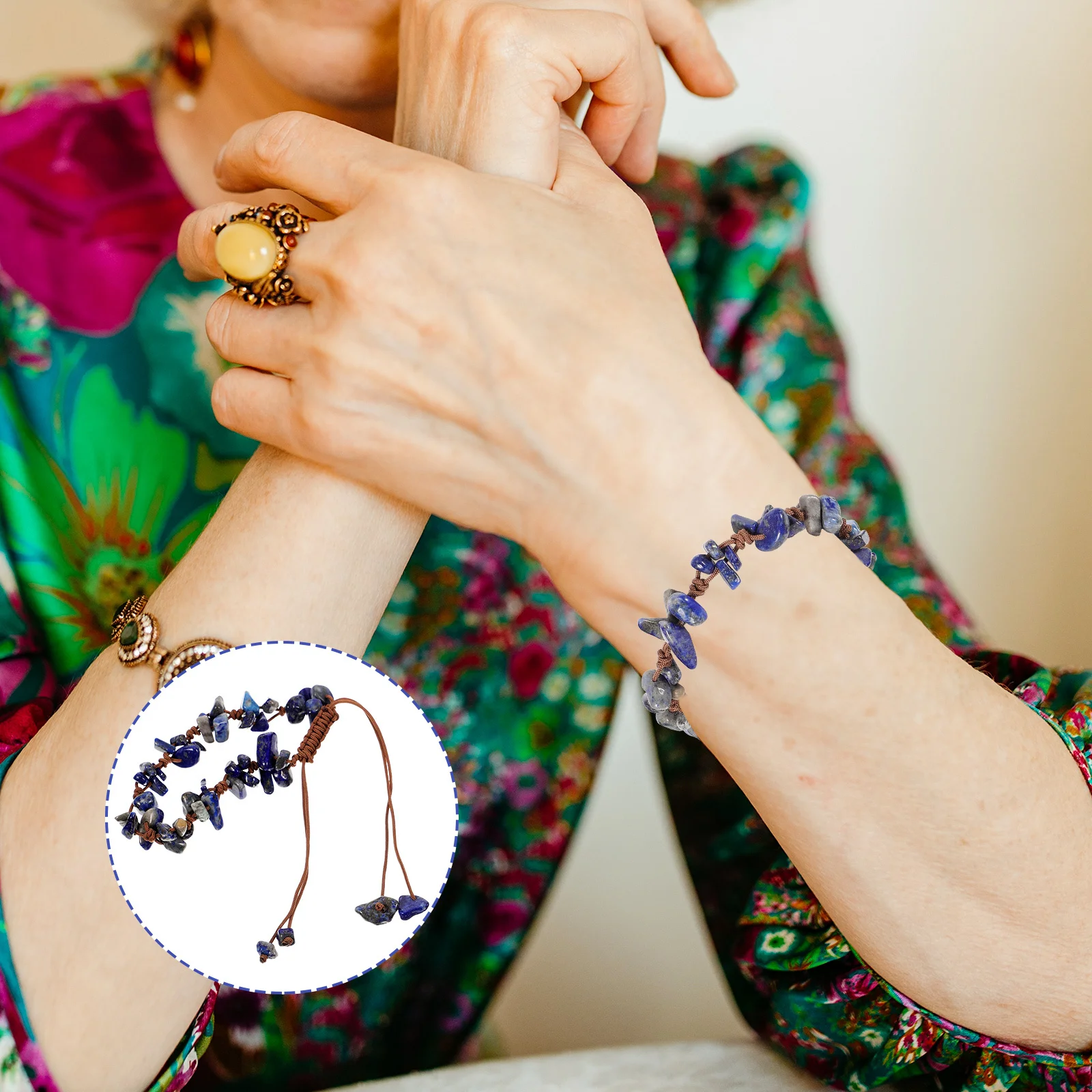 

Crystal Bracelet for Women Adjustable Natural Stone Hand-Woven Gravel String Beaded Jewelry Gift Aesthetic Fashion Trendy