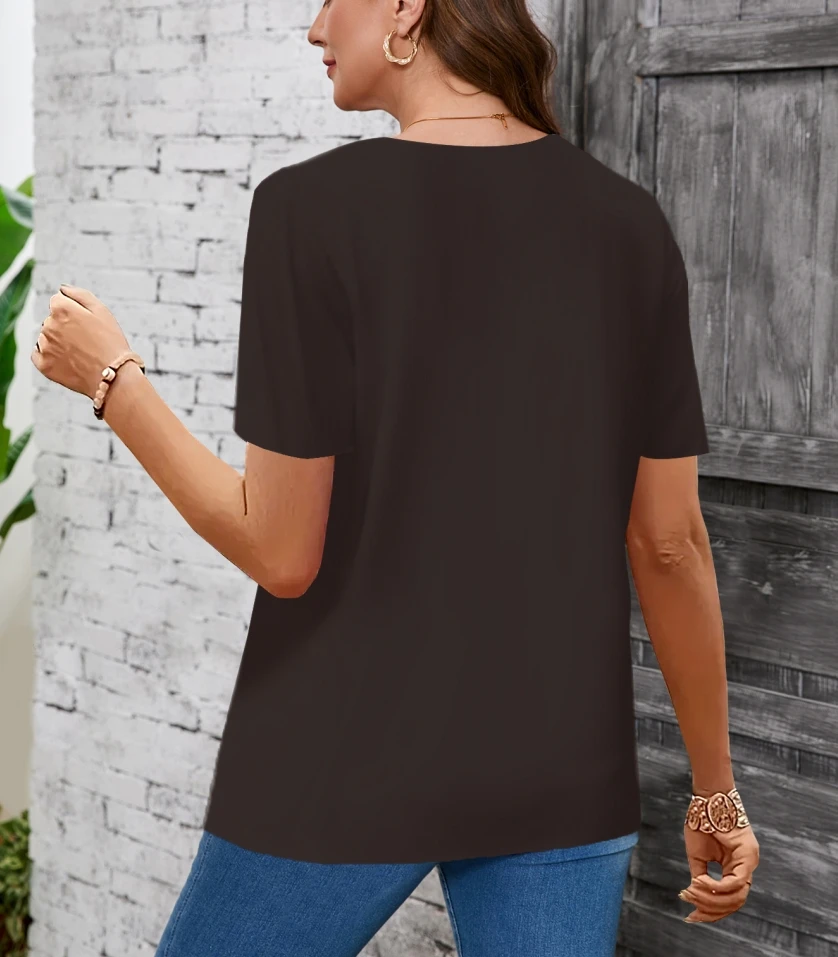 Plus Size Elegantes, lässiges Damen-T-Shirt, modisches, lockeres T-Shirt, Damen-Temperament, langärmeliges T-Shirt, Urlaub, Wochenende – Detail 2